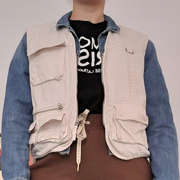 3/50$○TWIK organic beige cargo vest • M - Picture 3 of 6